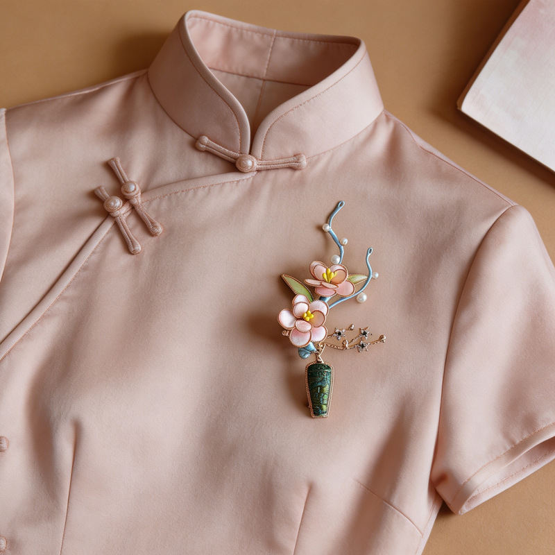 Oriental-style Aesthetic Brooch For Outfit Styling And Accessories