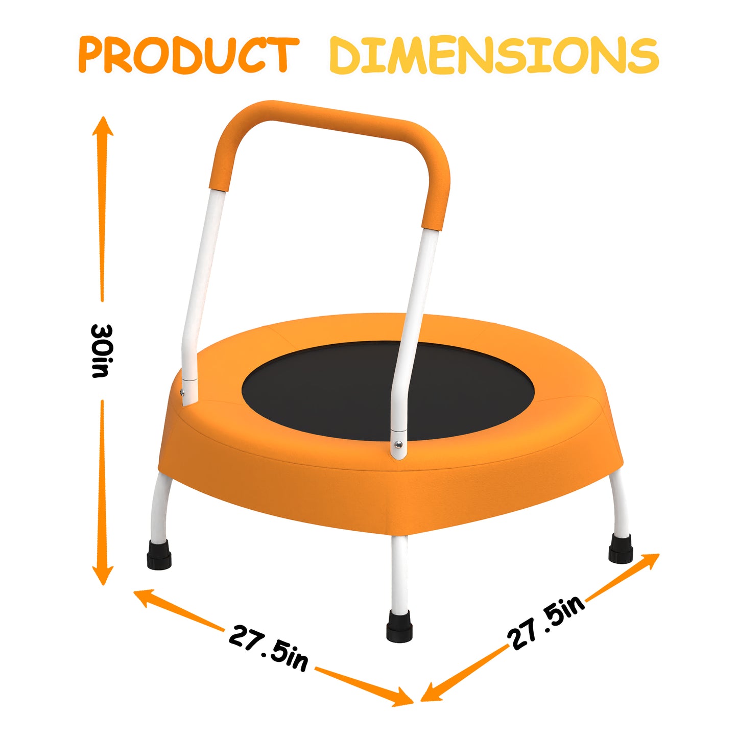 28inch Toddler Trampoline For Kids 1 Year Plus With Handle, Baby Gifts For Boys And Girls, Indoor And Outdoor