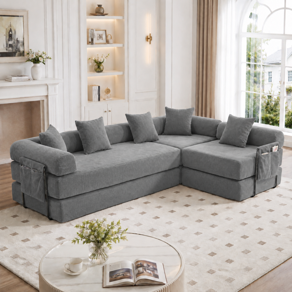 Cosy Family Sofa With Storage Space & Modular Function  Vacuum-packed For Effortless Assembly, Freely Combinable Modules And Pet-friendly. Perfect For Relaxing Moments. Dark Grey