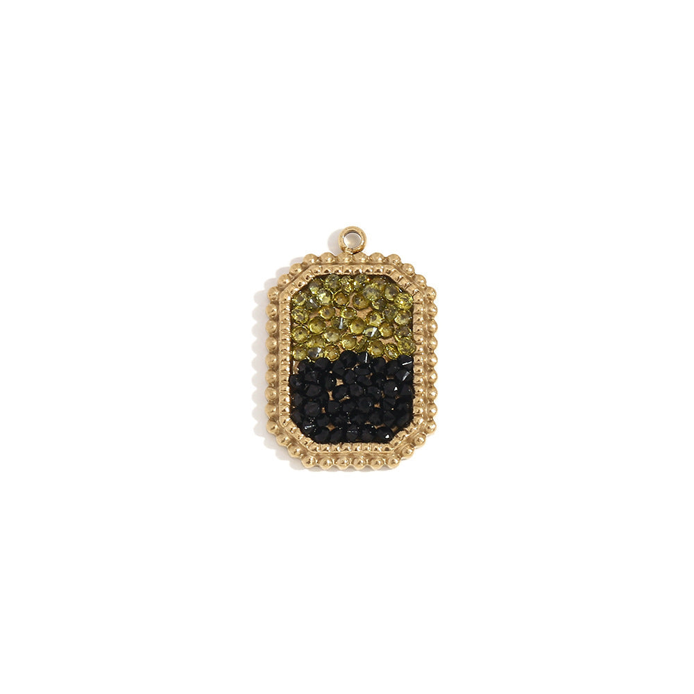 Mini And Simple Ornament Accessories 18K Gold Micro Inlay Colorful Crystals
