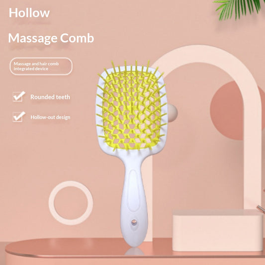 Detangling Comb With Hollow Design Doesnt Snag Hairsuitable For Both Curly And Straight Hair