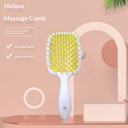 Detangling Comb With Hollow Design Doesnt Snag Hairsuitable For Both Curly And Straight Hair
