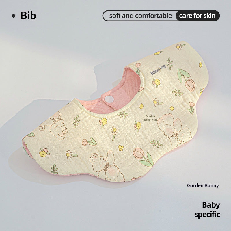 Cotton Highly Absorbent Leak-proof For Feeding Babies And Toddlers Petal-shaped Bib
