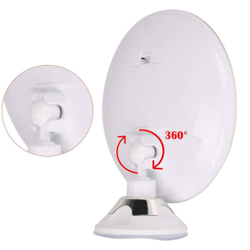 Makeup Mirror With 10X LED Suction Cup Shower Shave Cosmetic