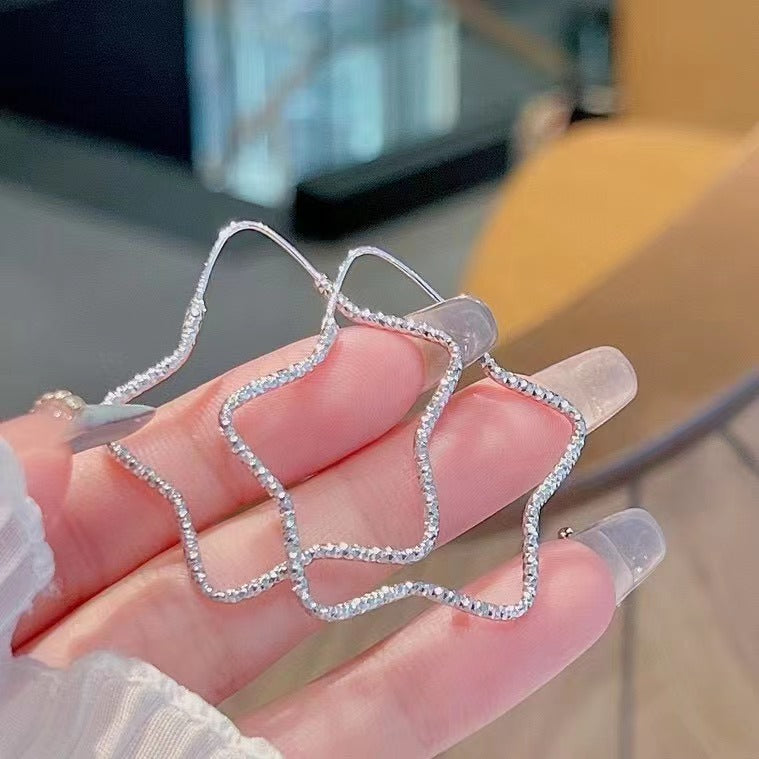 1 Pair 999 Sterling Silver Geometric Hoop Earrings, Minimalist Style, Perfect For Daily Wear And Valentine's Gift