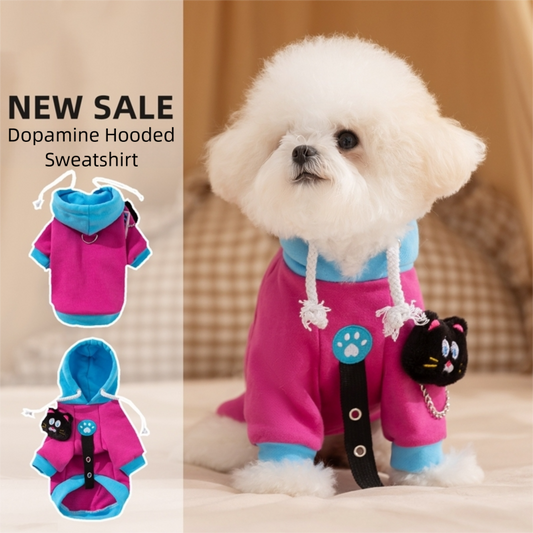Autumn And Winter Dog Clothes, Color-blocking Hooded Cartoon Thin Sweatshirts, Small And Medium-sized Dog Teddy Vs. Panda Pet Clothing