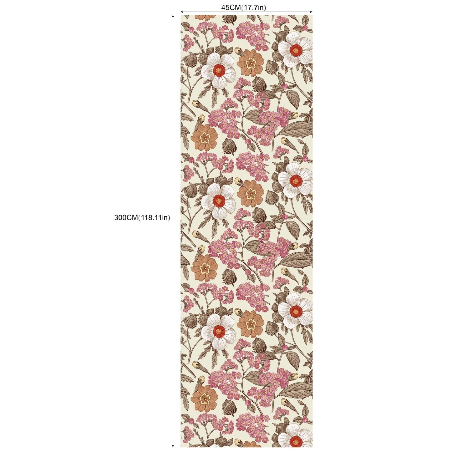 Removable Green Plants And Flowers Seamless Self-adhesive Wall Decor