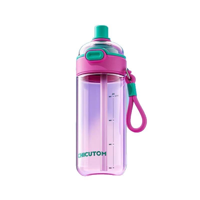 Outdoor Straw Cup Fitness Water Bottle Large Capacity Dual-use Portable