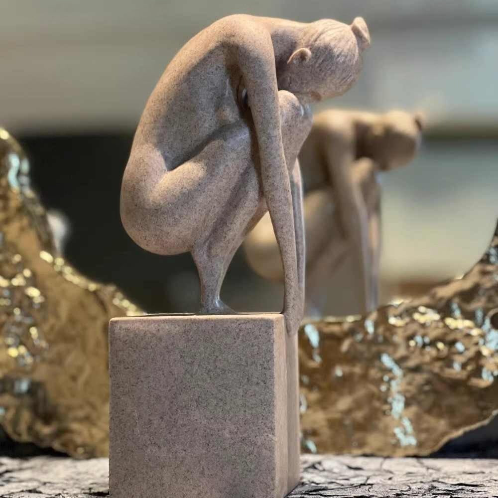 Artistic Sculpture Capturing The Beauty Of Women With A Textured Rock Finishperfect As A Home Decor Piece