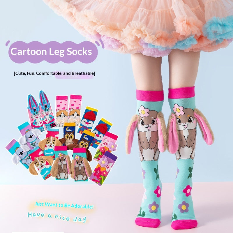 Childrens Accessories 3D Cute Cartoon Ear designed Long Socks