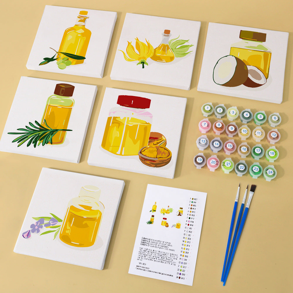 New Small Painting Set Foreign Trade Popular Style Landscape Flower Hand-painted Diy Digital Oil Painting Amazon FBA Global Hair