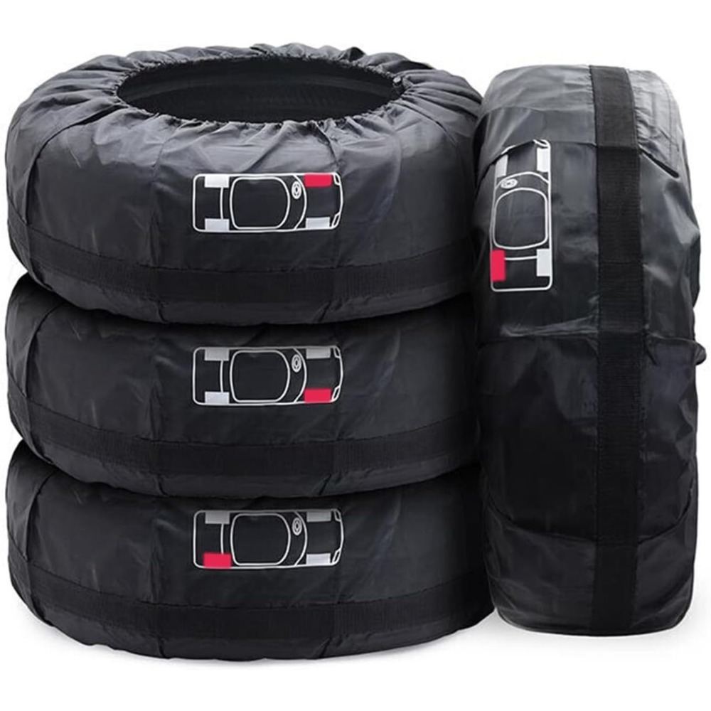 Multi-piece Party Value Pack, Tire Bag Set 18–22 Inches, 4-Piece Tire Storage Bag, Tire Protection Cover For Convenient Transport And Storage, Black (Diameter 80 Cm)
