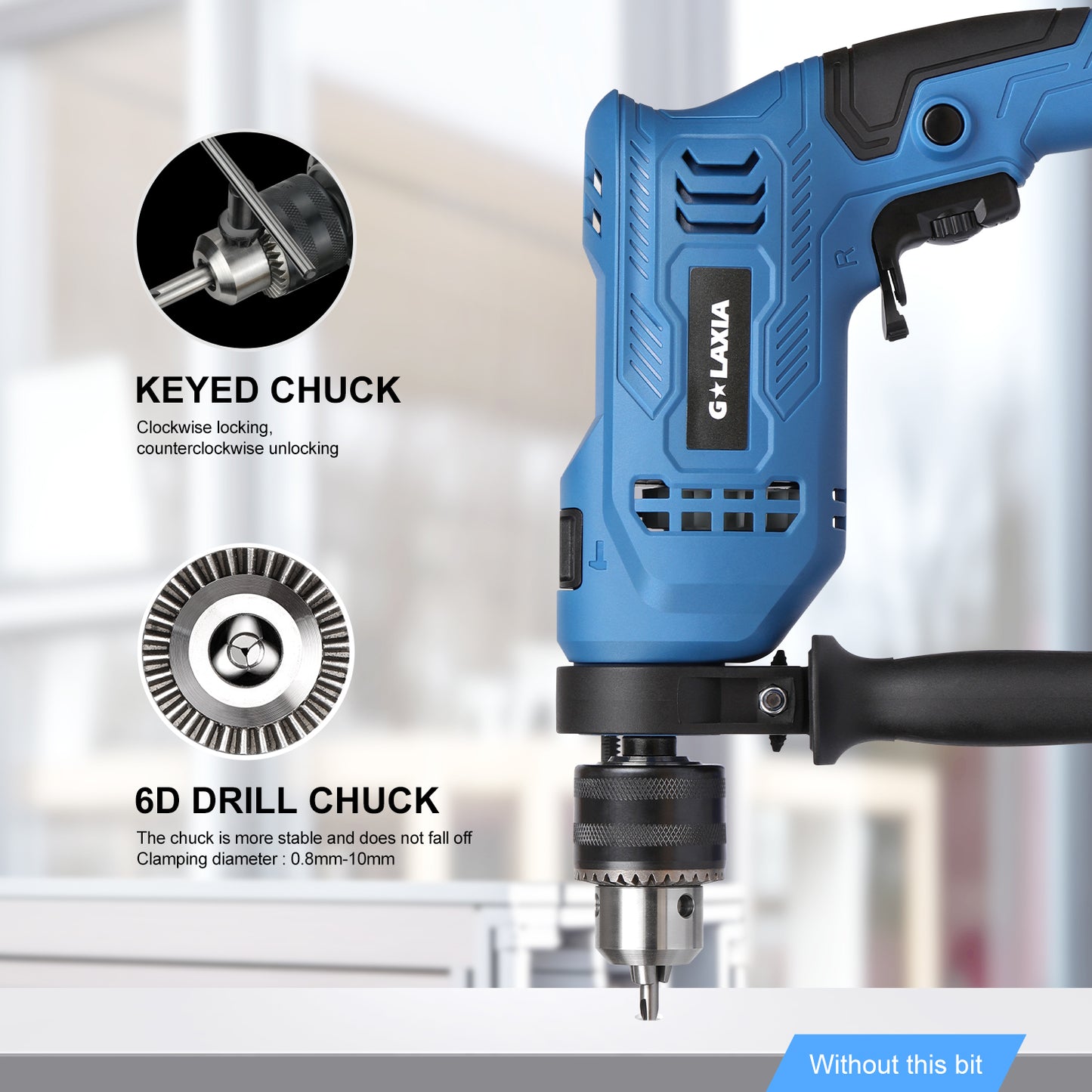 G LAXIA 550W Hammer Drill, Speed Variable 3000 RPM, 13mm  Chuck, Electric Hammer And Drill 2-in-1 ,Package Contains 105 Accessories