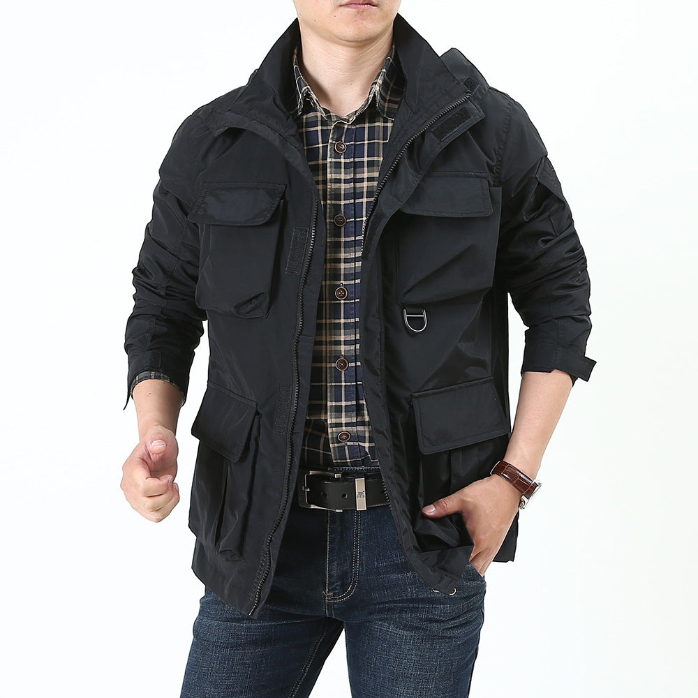 Casual Versatile Windbreaker Outdoor Hiking And Sports Hooded Loose-fit Jacket