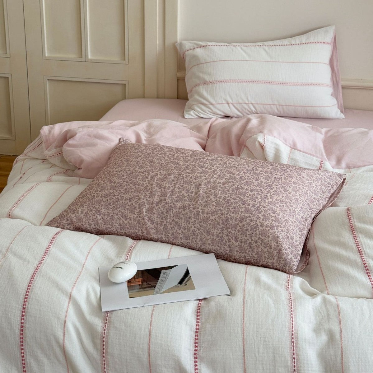 Korean-style Fresh And Airy All-cotton Double-layer Gauze Duvet Cover Four-piece Set
