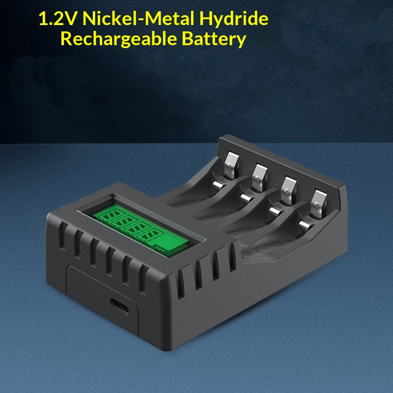 USB Smart 4-slot Charger For AA And AAA Batteries