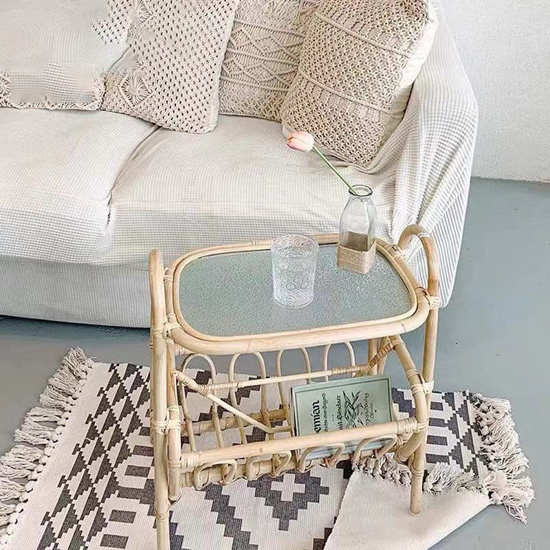 Rattan Storage Rack, Wabi-sabi Style Tea Table, Vintage