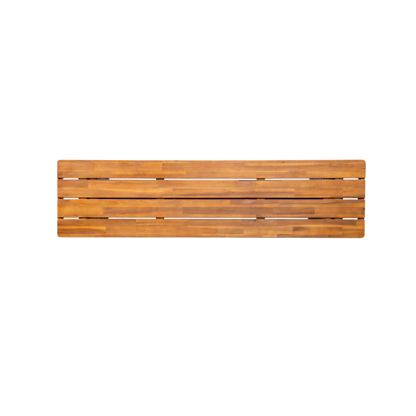 Outdoor 1pcs Acacia Wood Bench,Teak Finish  Grey Wicker