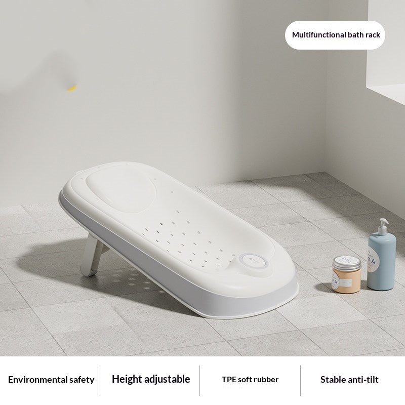 Newborn Baby Bath Support With Adjustable Non-Slip Bath Rack