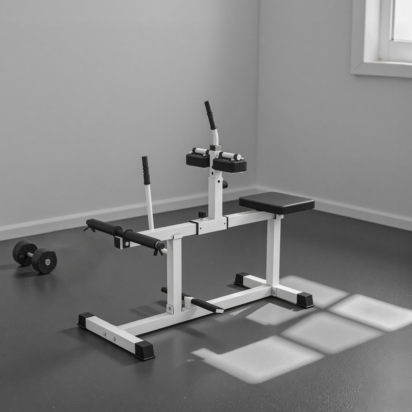 Adjustable Steel Seated Calf Raise Exercise Strength Training Gym Equipment, White