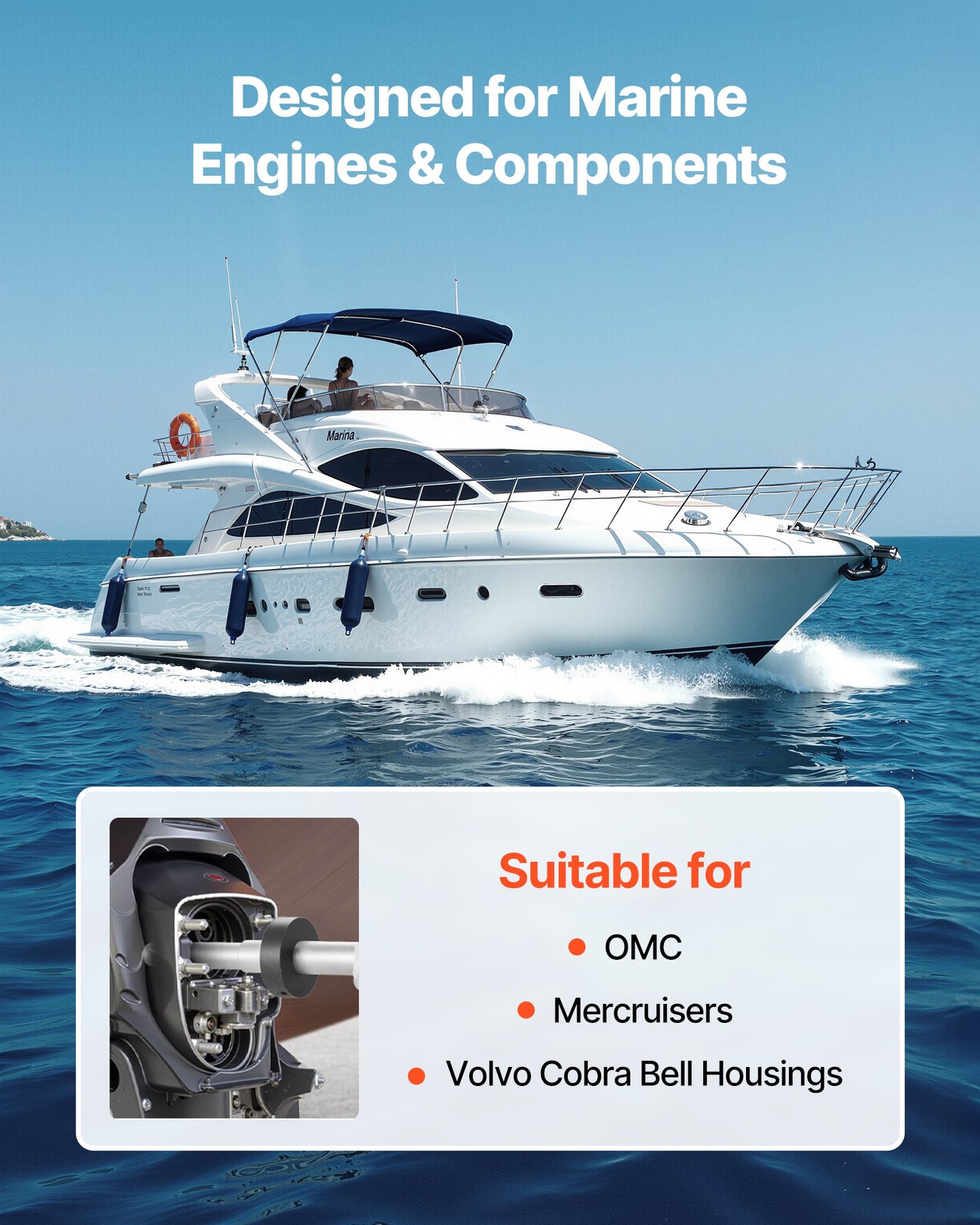 Mercruiser Alignment Tool & Gimbal Bearing Puller Set, Compatible With Mercruisers, OMC, Volvo Cobra Bell Housings, Engine Alignment Tool, Bearing Puller Seal Bellow Expander Tools Installer