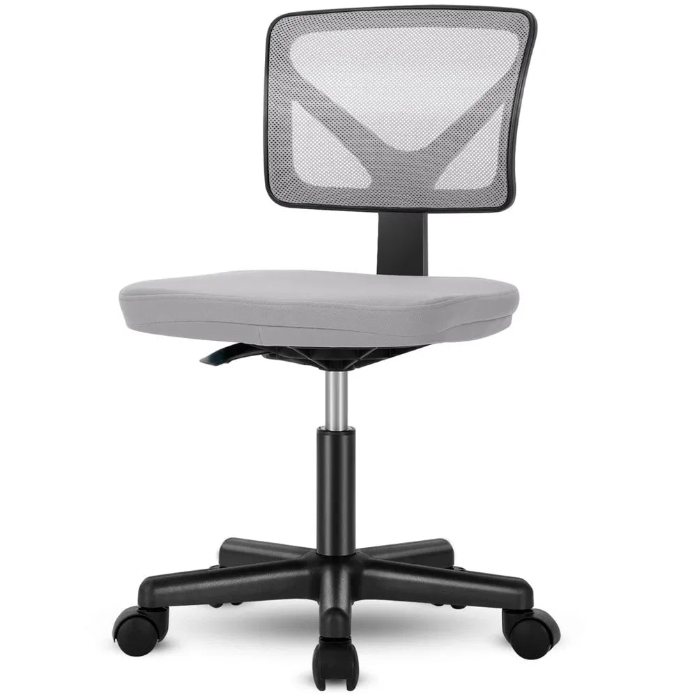 Low-Back Mesh Armless Office Chair,Swivel Rolling Computer Chair No Arms With Lumbar Support