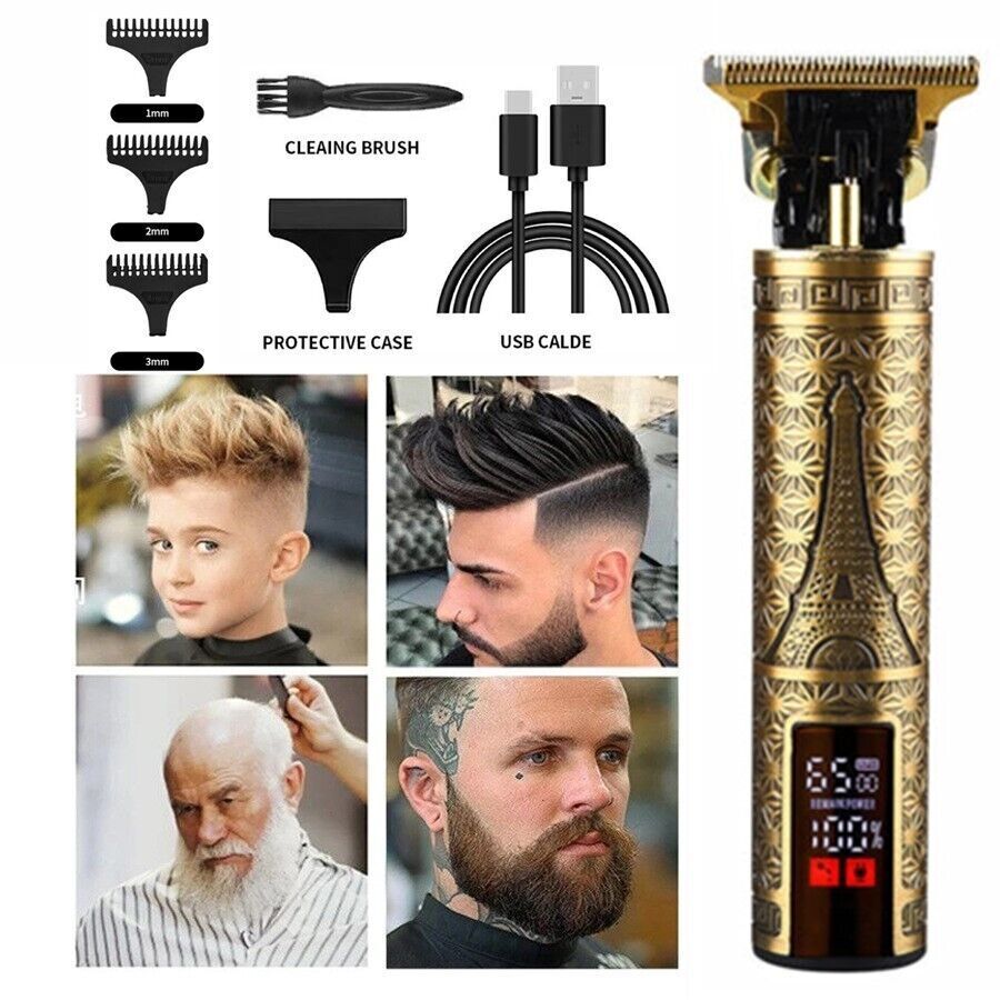 Professional Cordless Hair Clippers Beard Trimmer Men Hair Cutting Barber Shaver