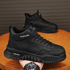 Men's New Spring Korean Style Work Sneakers, Light Comfort Thick Sole Non-slip Wear-resistant Safety Shoes