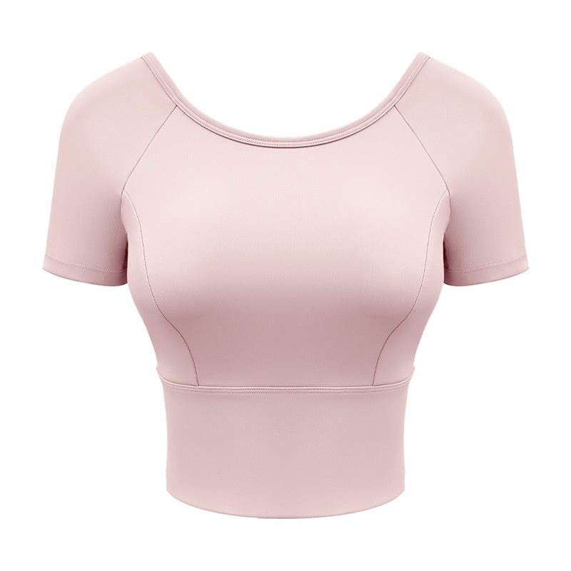 New Fitness Cross Beauty Back Integrated Chest Pad Sports Outdoor Top