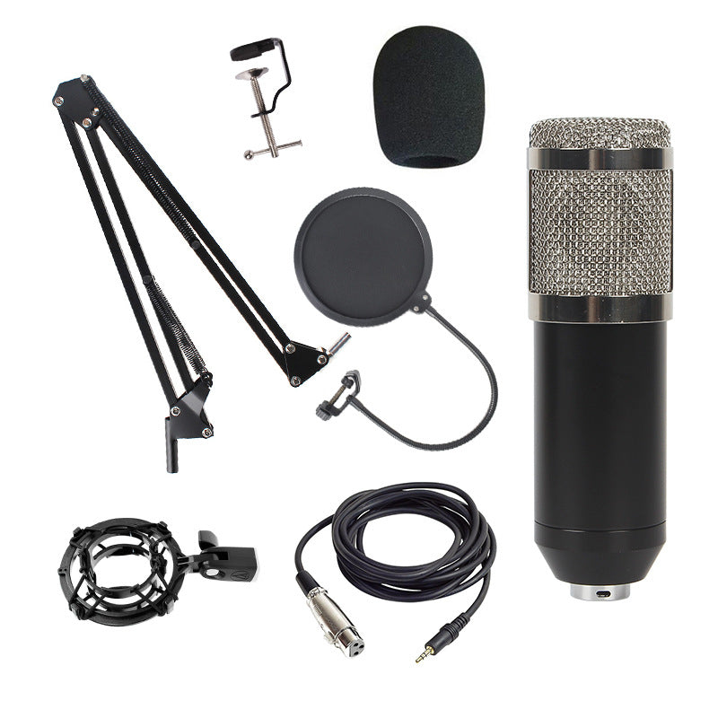 BM800 Condenser Microphone Kit For Computer Recording Anti-Blast Live Streaming Sound Card Wired Karaoke Microphone Dedicated For Livestreaming