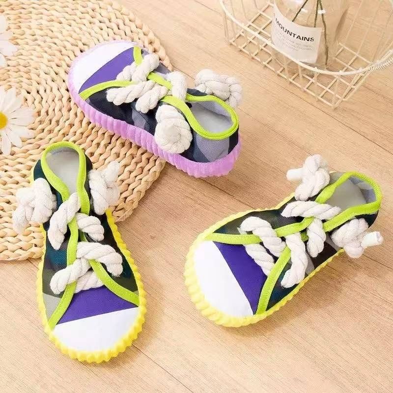 Pet Dog Cotton Rope Canvas Shoes
