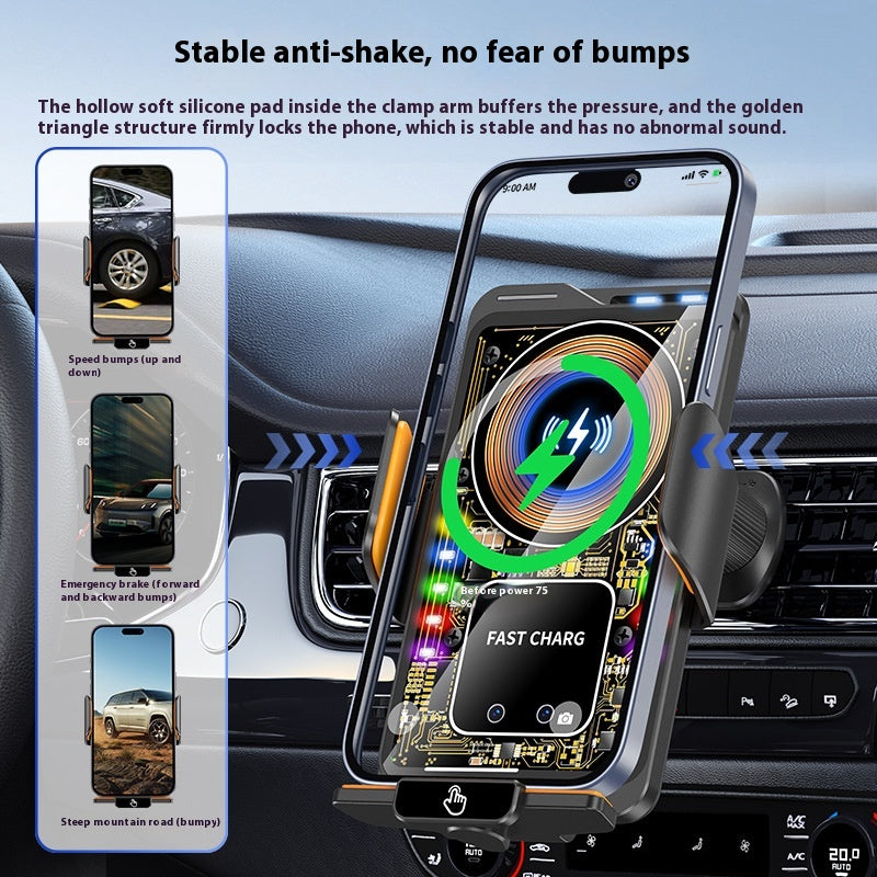 Car Phone Holder Transparent Magnetic Direct 15W Wireless Fast Charging Bracket Charger