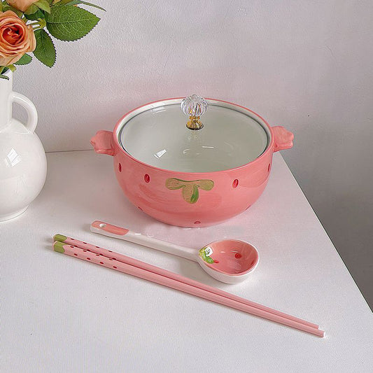 Instant Noodle Bowl With Lid For Dorms Personal-use Bowl For Student Dorm Rooms