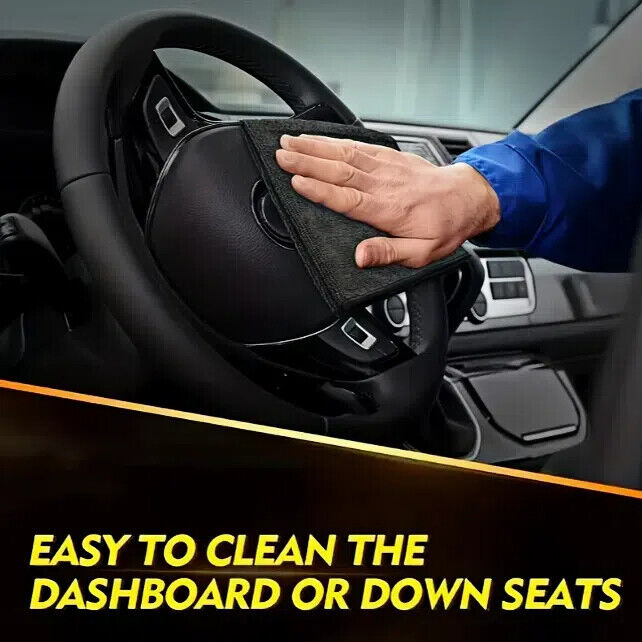Black Large Microfiber Car Cleaning Soft Cloth Car Wash, Kitchen Cleaning Towel