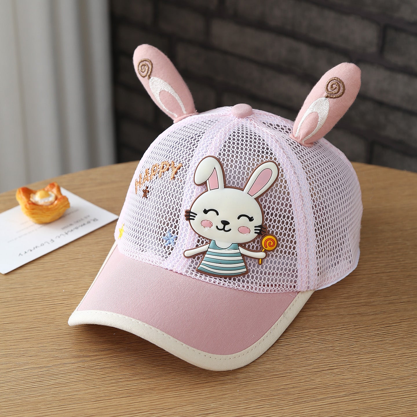 Children's Candy Rabbit Cute And Fashionable Net Scarf Baseball Cap For Summer - Boys And Girls' Sun Hat For Outdoor Travel - Duckbill Cap For Babies