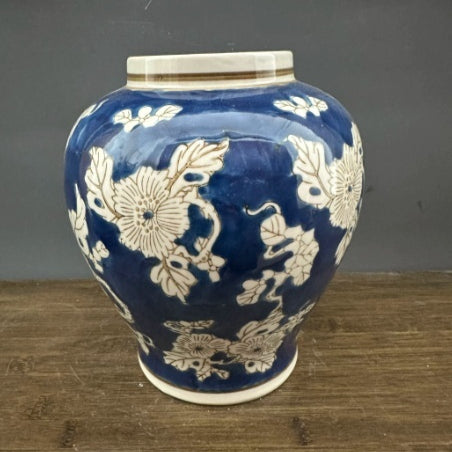 Porcelain Vase Ceramic Ornament Wide Mouth Short Style For Water-Keeping Peonies And Paeonias Bulbous Body Hand-Painted