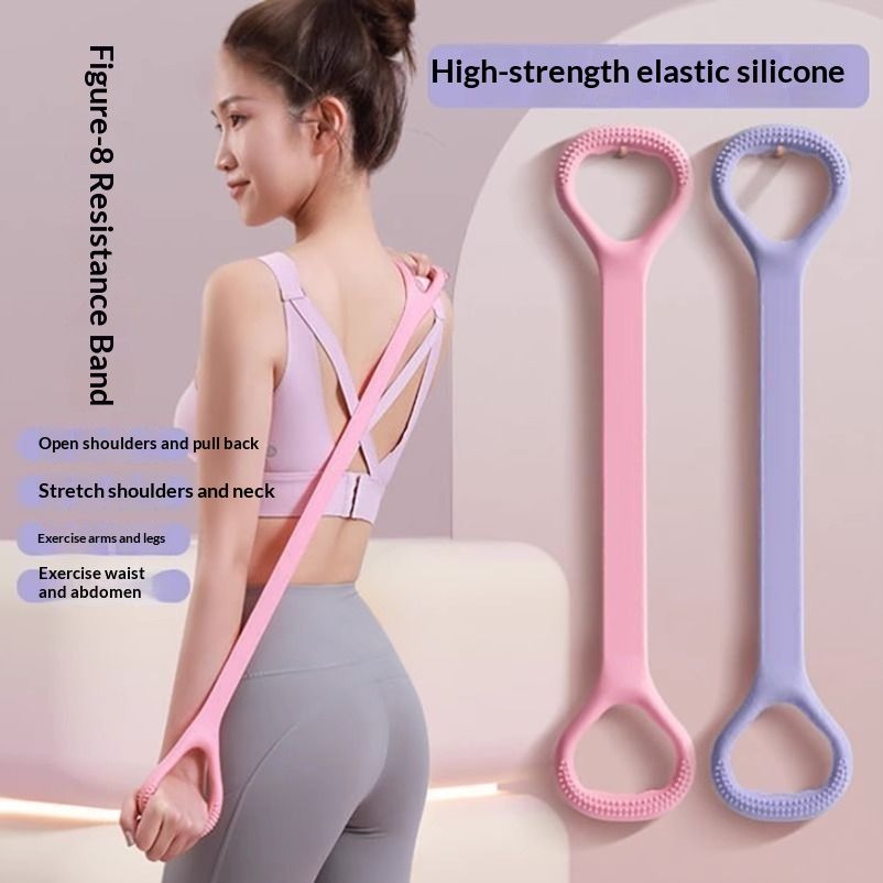 Yoga Back-Opening Training Tool High-Elastic Figure-8 Resistance Band