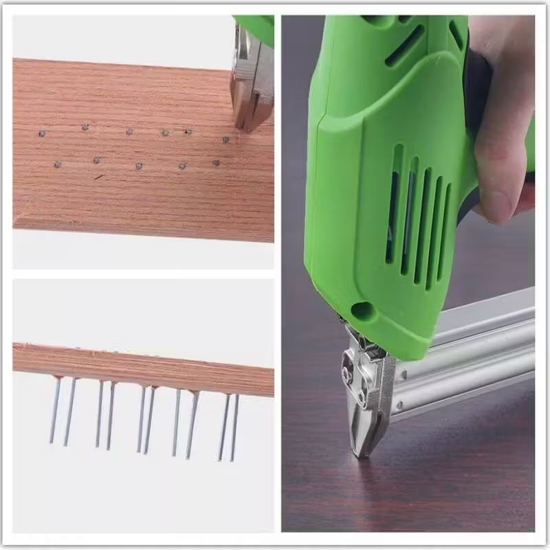 1800W Electric Heavy Duty Stapler Nailer - High Power Nail Gun For Carpentry With 1000 Nails Building Supplies