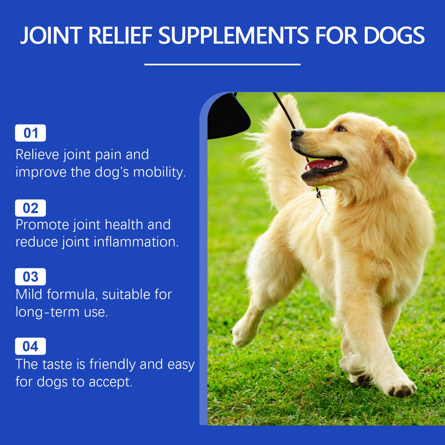 Dog Joint Relief Liquid Supplement Drops, Hip & Joint Care Support For All Breeds Dogs, Relieve Joint Pain, Reduce Inflammation, Restore Cartilage, Improve Mobility, 60ml
