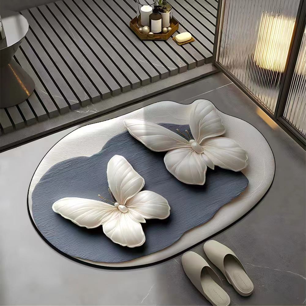 Diatom Ooze Floor Mat 3d Oil Painting Non-slip Absorbent Dirt-resistant Easy To Care