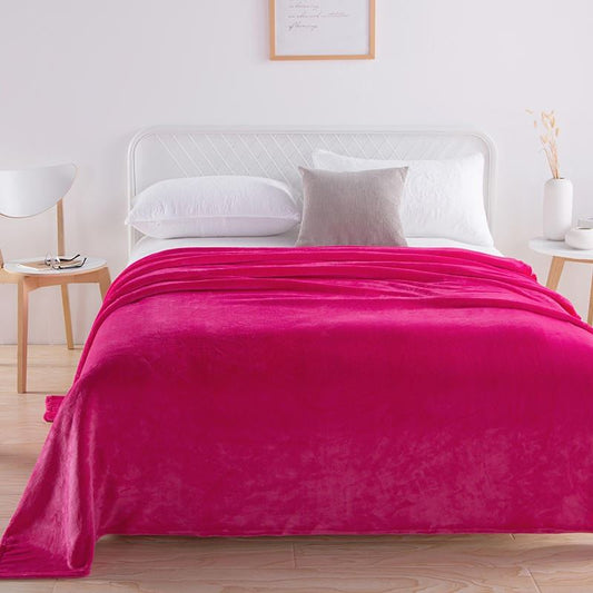 Solid Color Coral Fleece Yoga Blanket