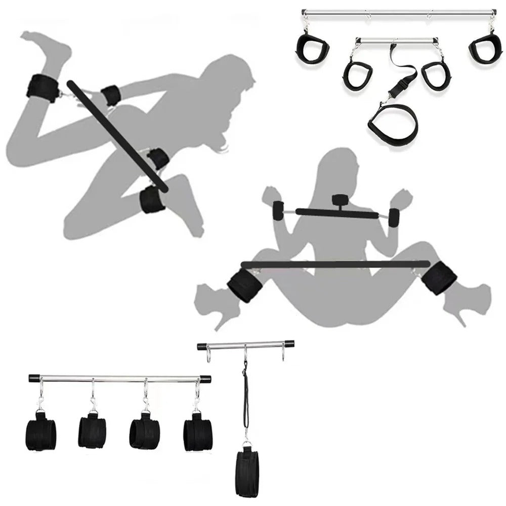 Handcuffs Ankle Cuffs And A Leash Collar For Female Submission A Spreader Device For Intimate Body Training