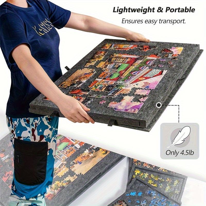 Foldable Puzzle Table With Sorting System Portable Puzzle Organizer For Adults Featuring A Built-in Stand And Protective Cover Spacious Family Game Board Gift For Puzzle Enthusiasts