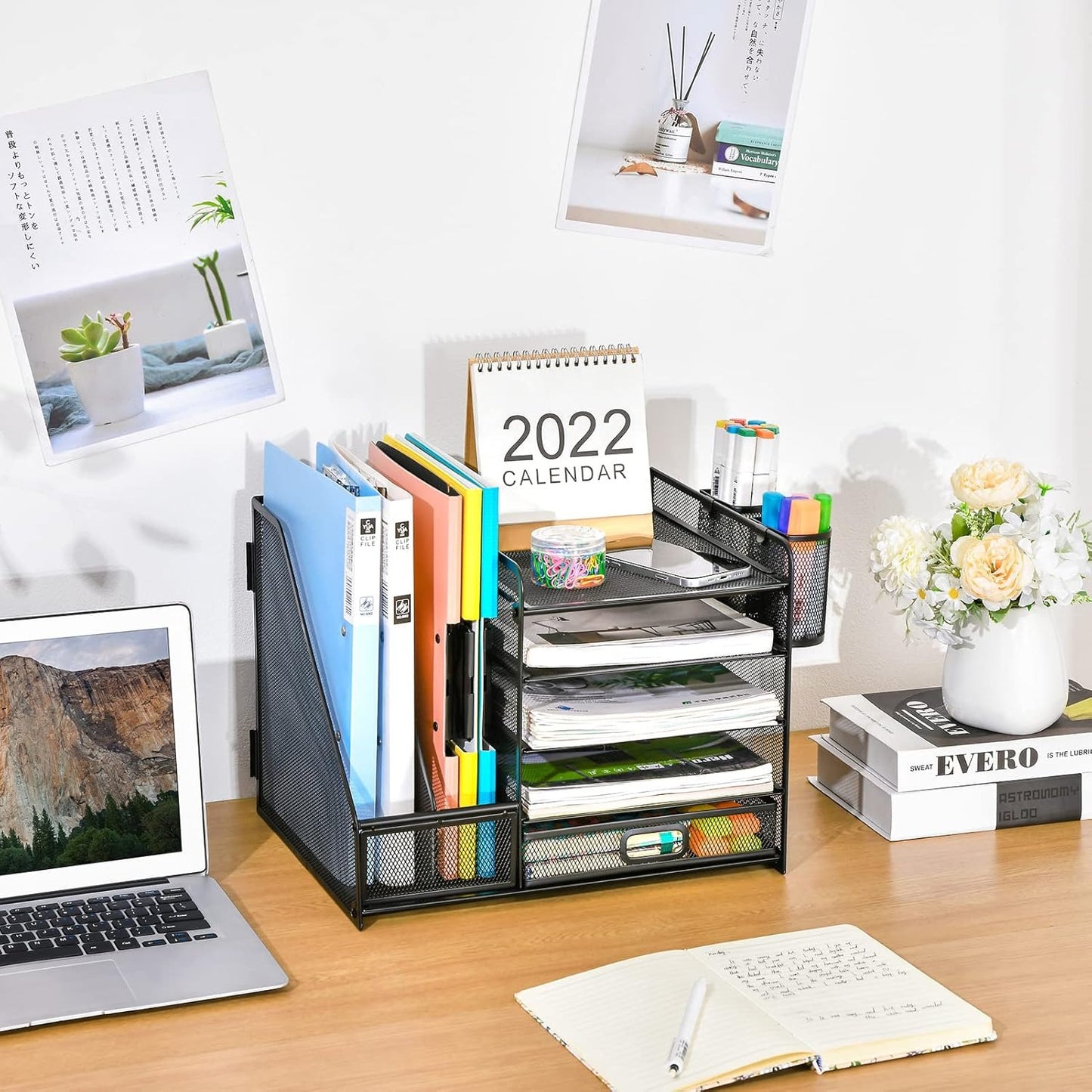 Support pan European shipping--1pc 5-tier Multifunctional Stationery Storage Box | Steel Desktop Storage Rack, Office Supplies Organizer, Office Desk Additions, Bedroom Additions, Home Decoration