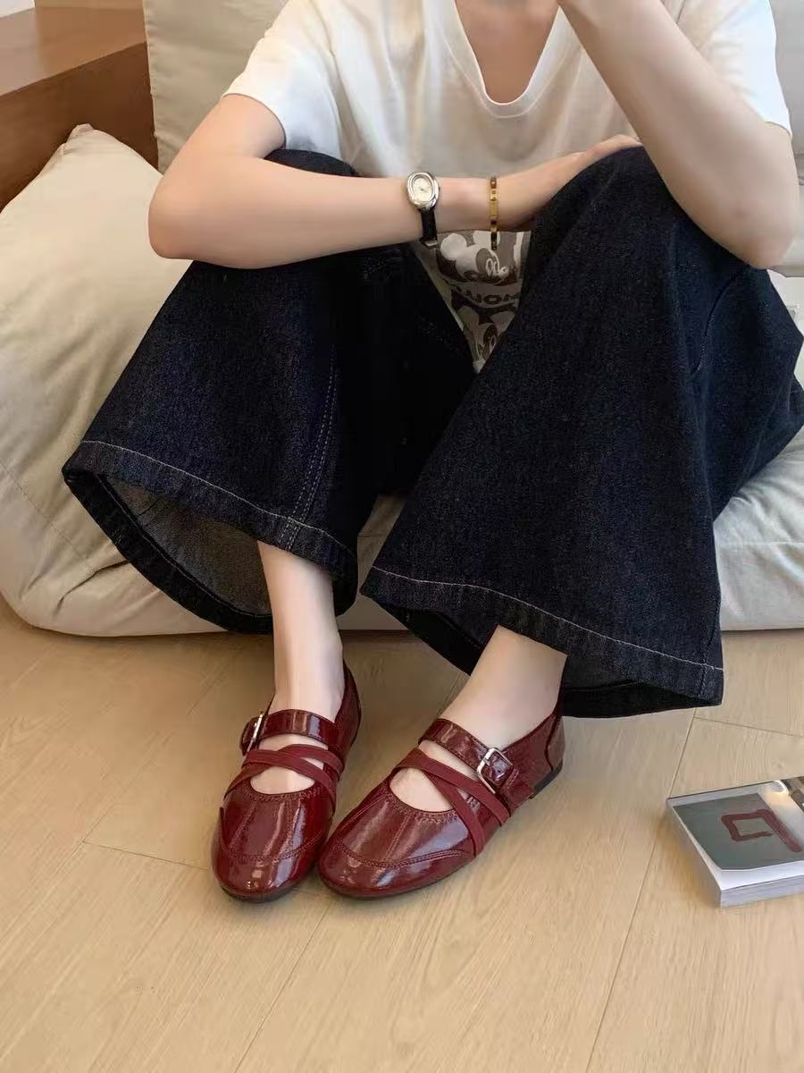 Women's Vintage Ballet Mary Janes, 2026 New Red Retro Training Shoes Casual Sneakers