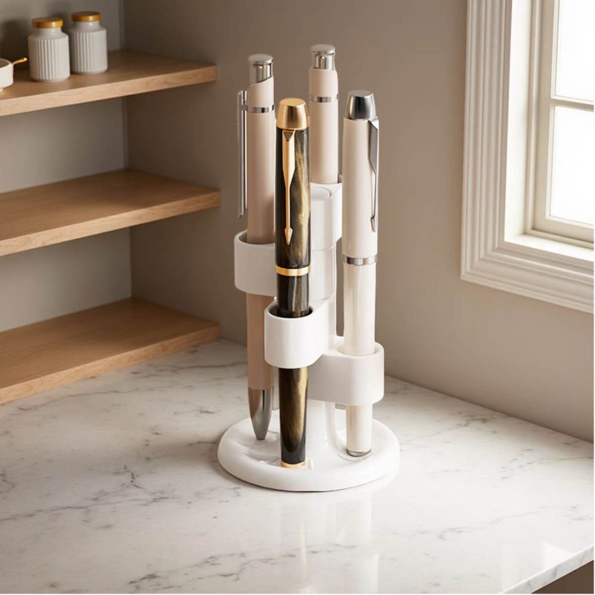 Rotating Toothbrush Holder And Pen Holdermulti-functional Makeup Brush Organizer