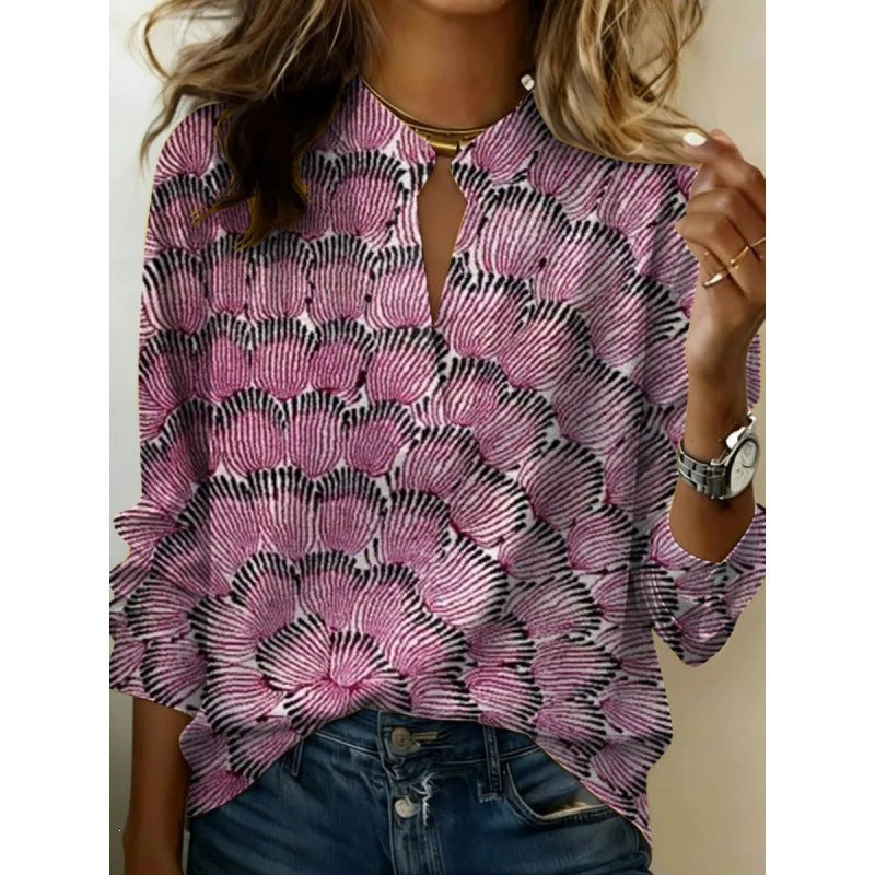 3D-printed Fashion Vintage Blouse For Women