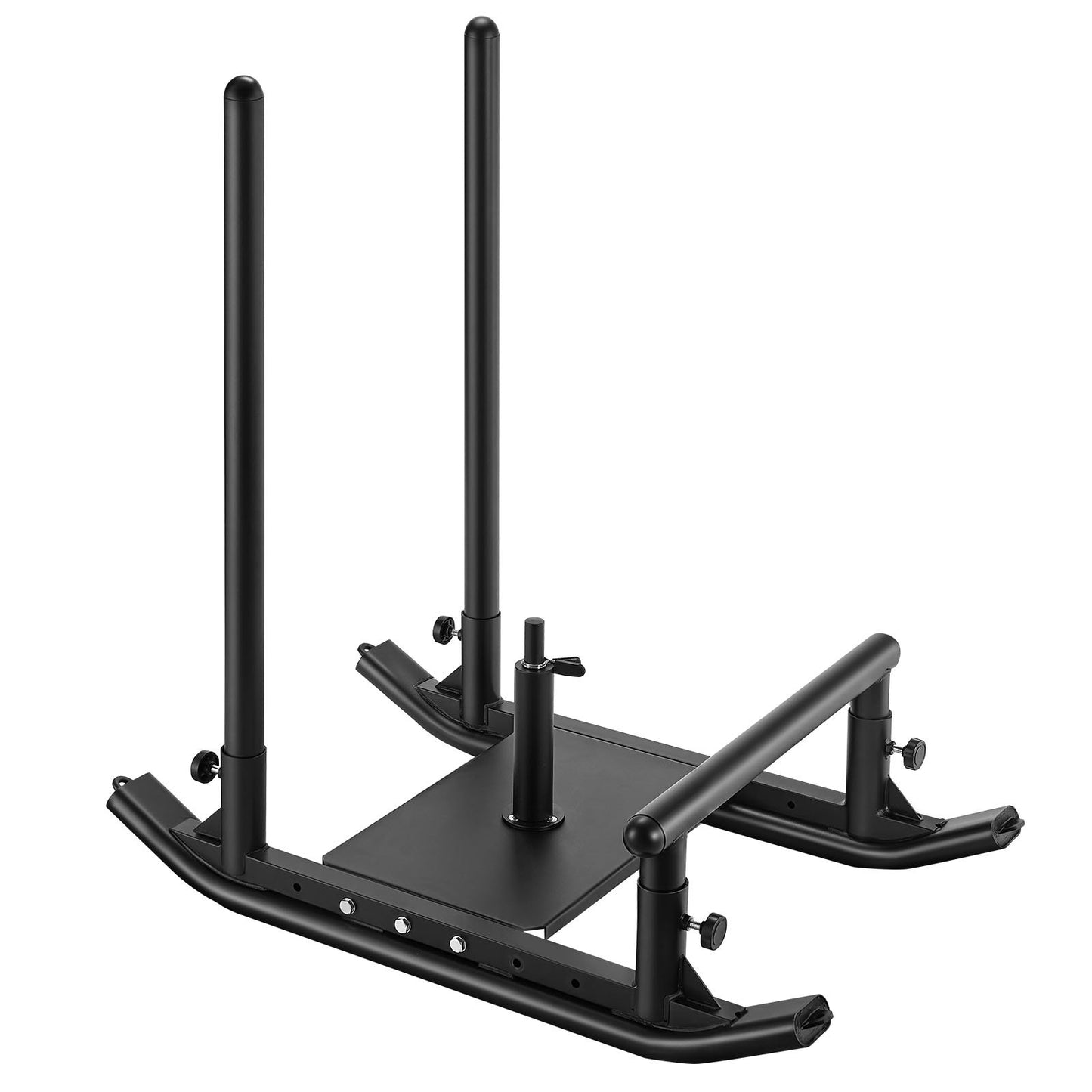 Weight Sled, Steel Power Sled, Fitness Strength Training Sleds For Athletic Exercise Speed Improvement, Workout Fitness Equipment With Handle, Compatible With 1/2 In Weight Plates, Black