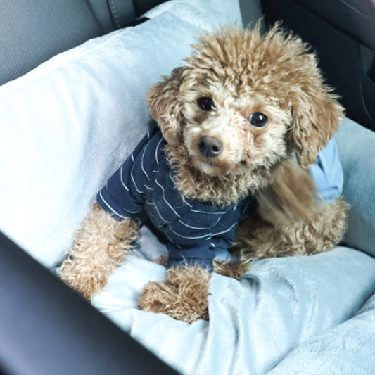 Travel Dog Bed Soft Washable Pet Puppy Cat Car Seat Cushion Comfort Protector-COLOR- Gray-SIZE- 40X30X30
