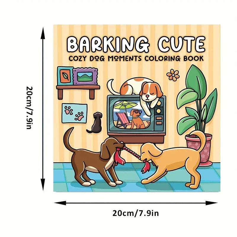 28 Pages Cozy Dogs Coloring Book Coloring Book For Adult Stress Reduction Colouring Book Valentine's Day Gifting, Birthday Party Gift, Drawing Supplies, Christmas Gift, Back To School Supplies